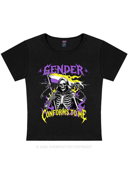 Gender Conforms To Me Pride Y2K Baby Tee Cherrykitten