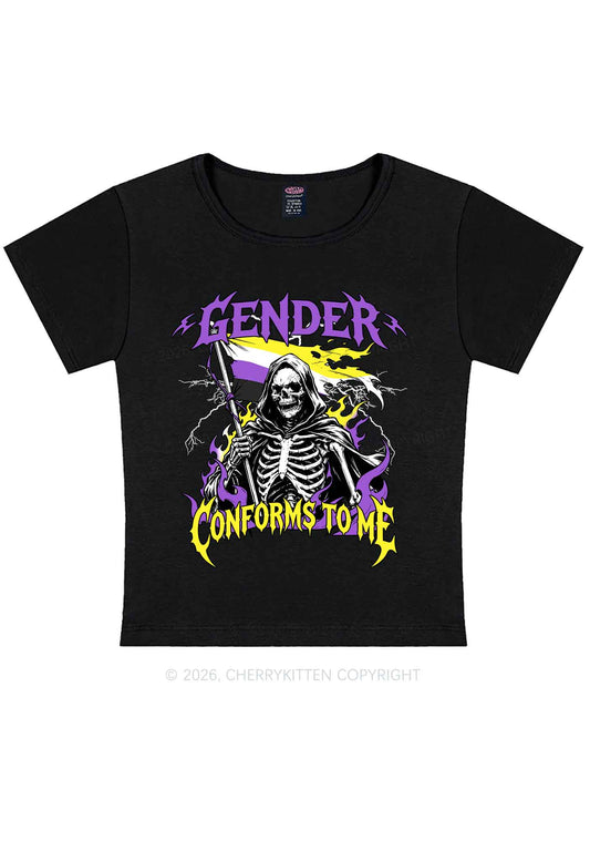 Gender Conforms To Me Pride Y2K Baby Tee Cherrykitten