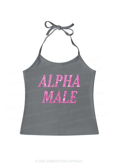 Glitter Alpha Male Y2K Halter Neck Cami Cherrykitten