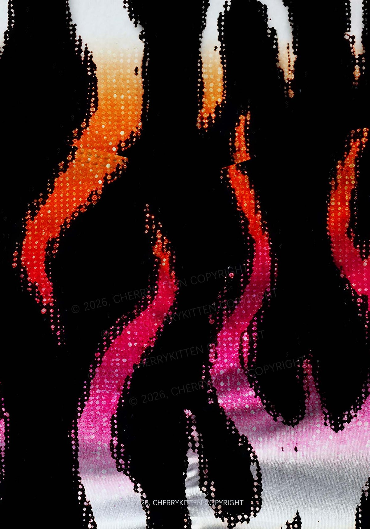 Lesbian Flame Pride Y2K Print Gym Shorts Cherrykitten