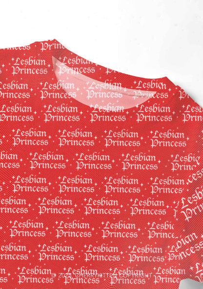 Lesbian Princess Pride Y2K Mesh Crop Top Cherrykitten