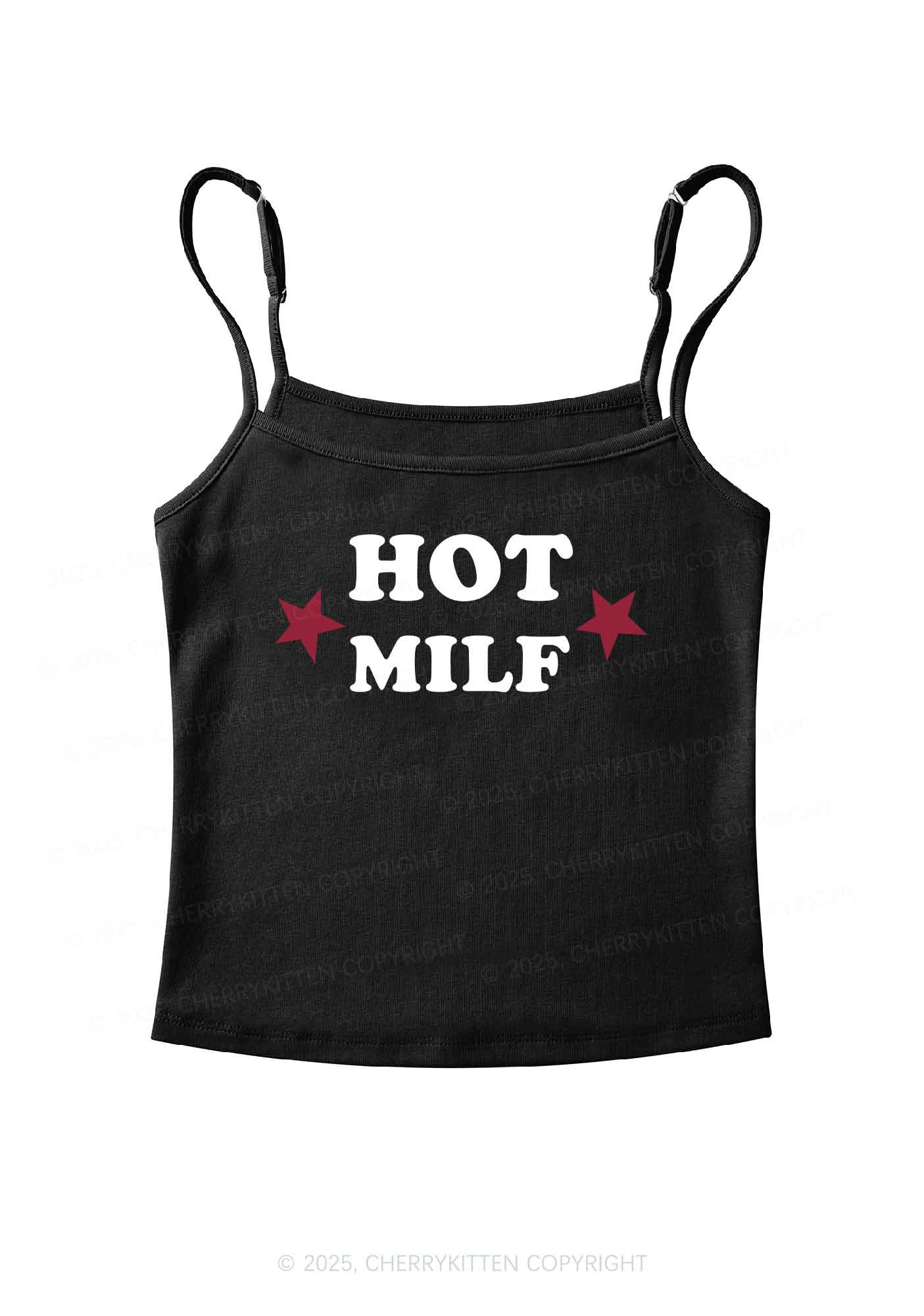 Hot Red Double Pentagram Y2K Spaghetti Strap Cami Cherrykitten