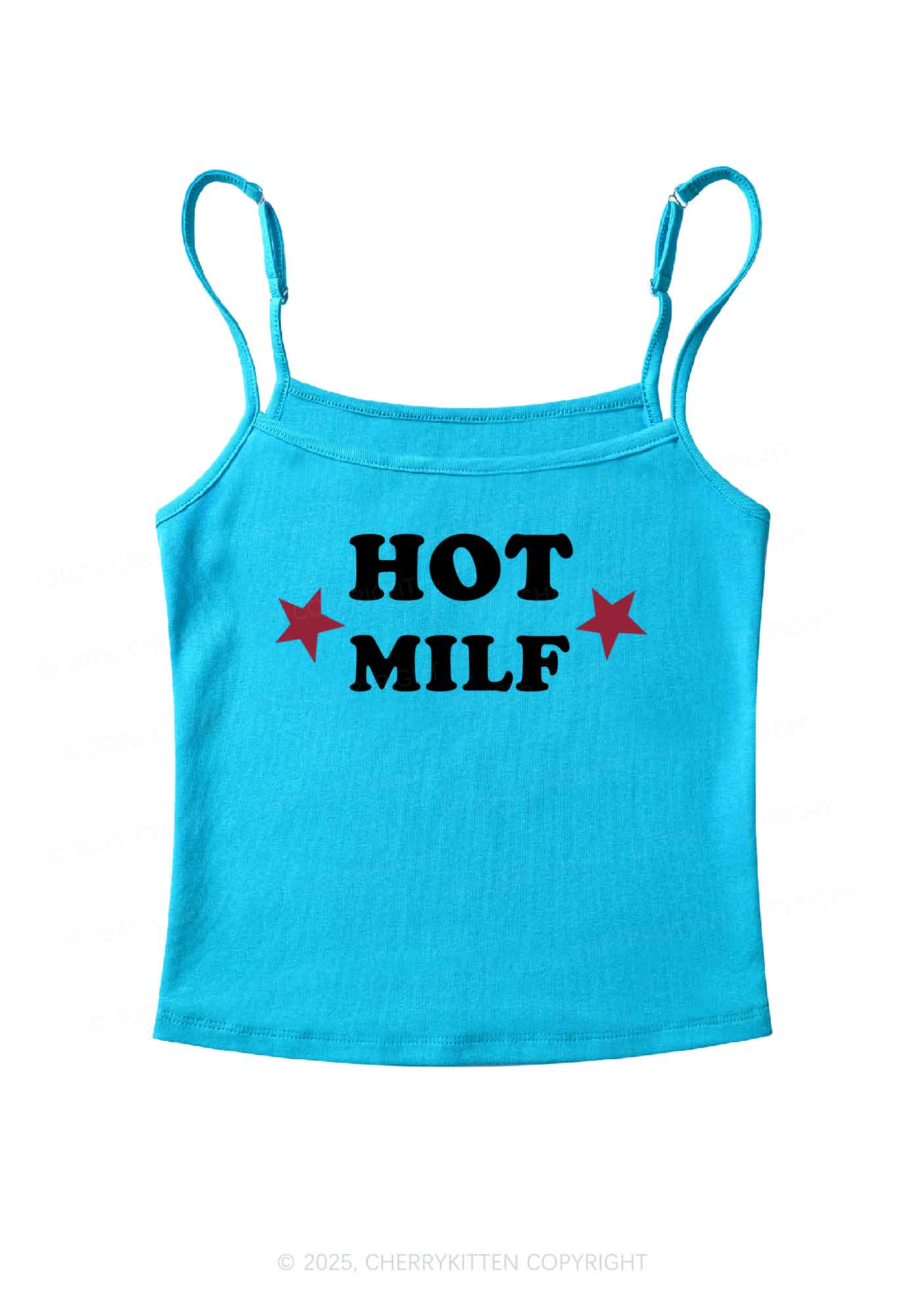 Hot Red Double Pentagram Y2K Spaghetti Strap Cami Cherrykitten