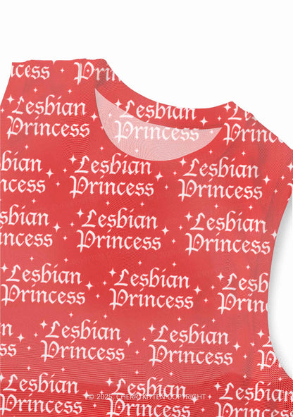 Lesbian Princess Pride Y2K Mesh Muscle Tank Cherrykitten