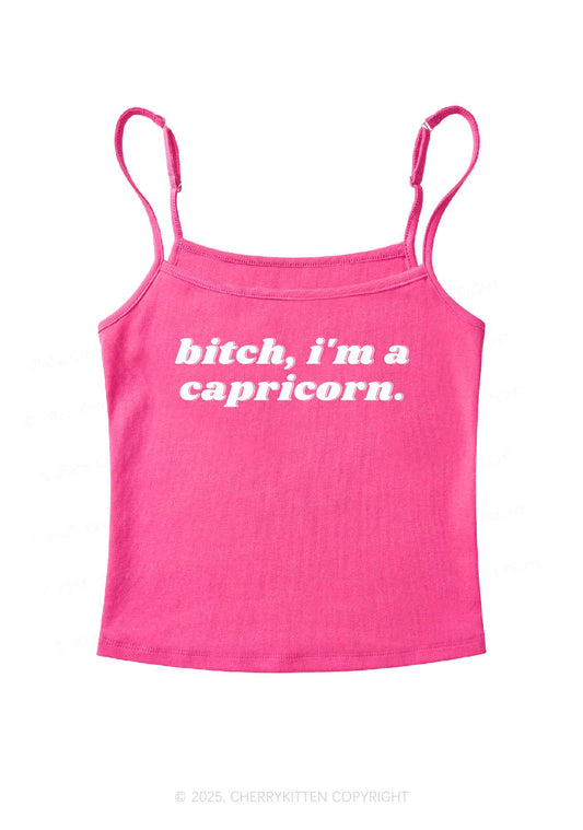 Bxtch I'm A Custom Zodiac Y2K Spaghetti Strap Cami Cherrykitten