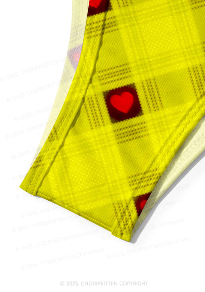 Star Chain and Hearts Y2K Print Bikini Set Cherrykitten