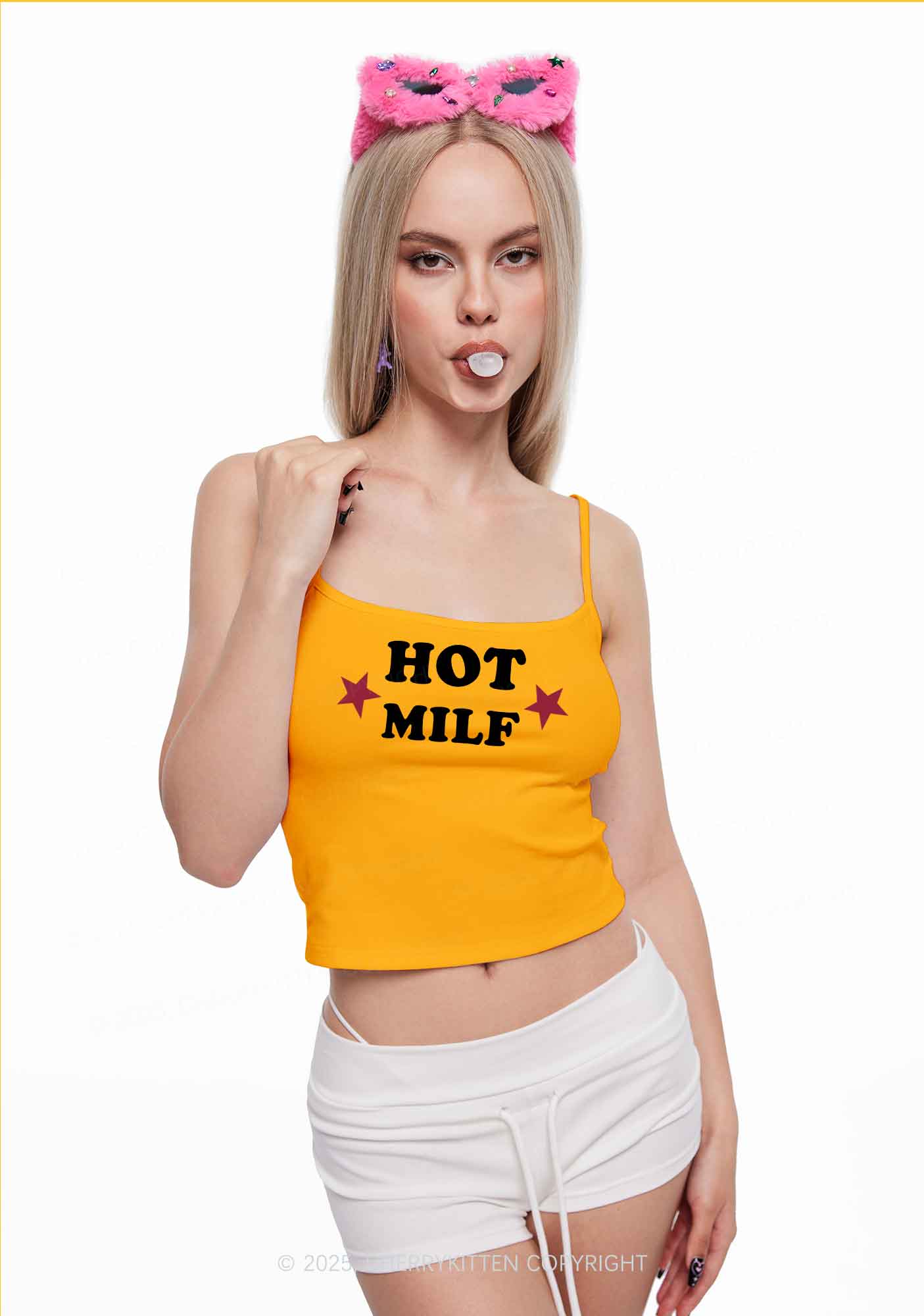 Hot Red Double Pentagram Y2K Spaghetti Strap Cami Cherrykitten
