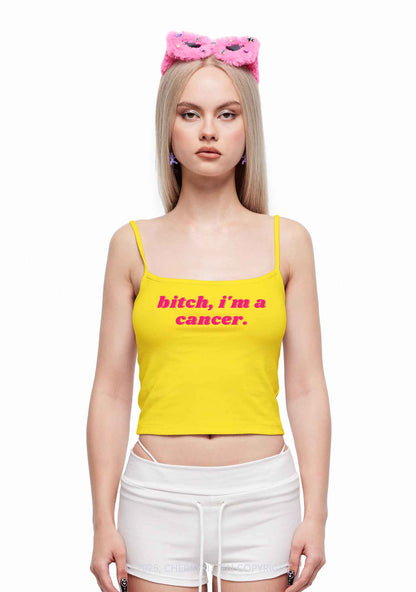 Bxtch I'm A Custom Zodiac Y2K Spaghetti Strap Cami Cherrykitten