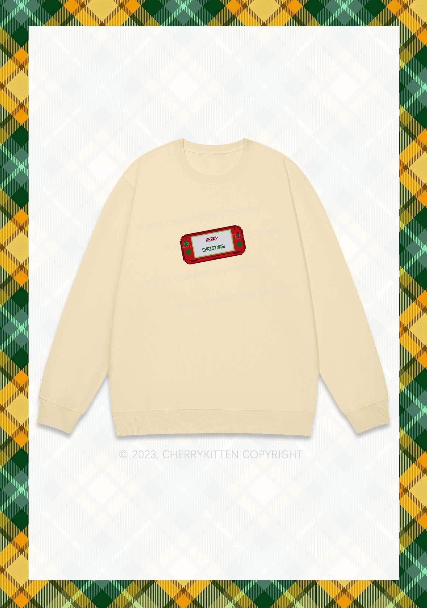 Merry Christmas Game Console Y2K Sweatshirt Cherrykitten