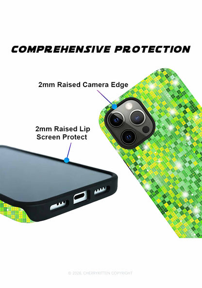 Green Disco Ball Grid Y2K Phone Case Cherrykitten