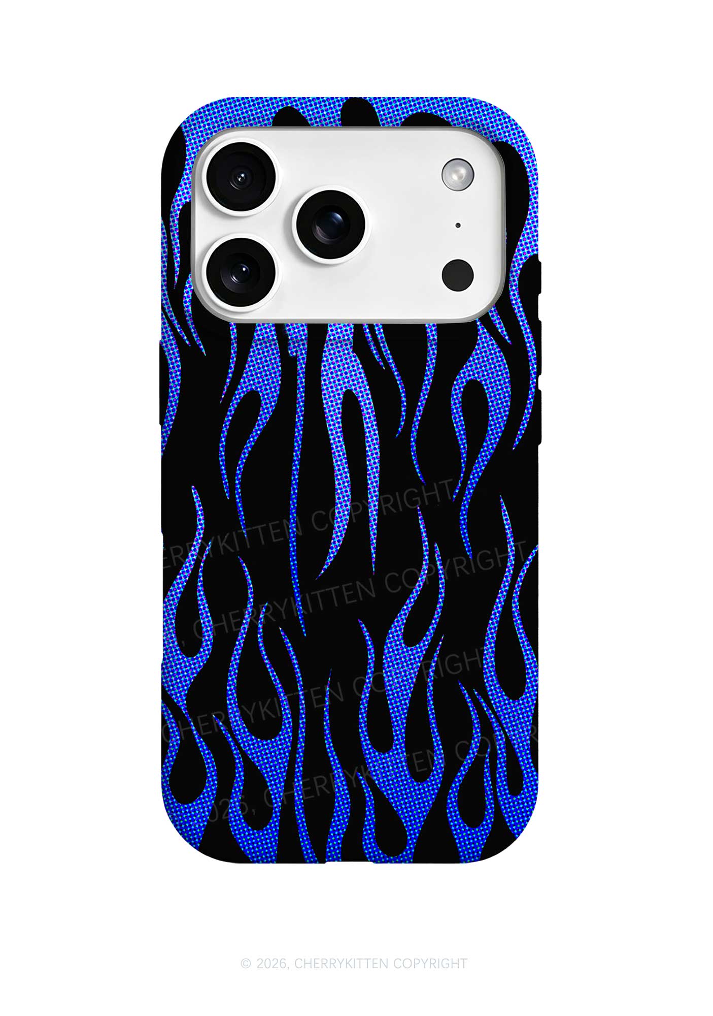Royal Blue Flame Y2K Phone Case Cherrykitten