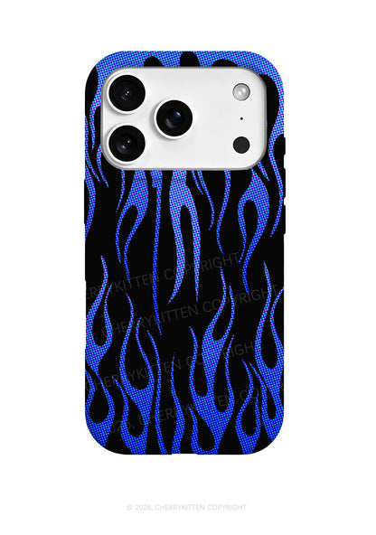 Royal Blue Flame Y2K Phone Case Cherrykitten