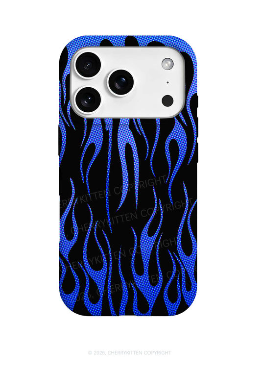 Royal Blue Flame Y2K Phone Case Cherrykitten