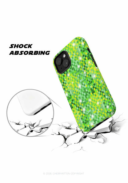 Green Disco Ball Grid Y2K Phone Case Cherrykitten