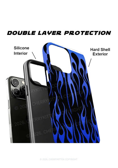 Royal Blue Flame Y2K Phone Case Cherrykitten