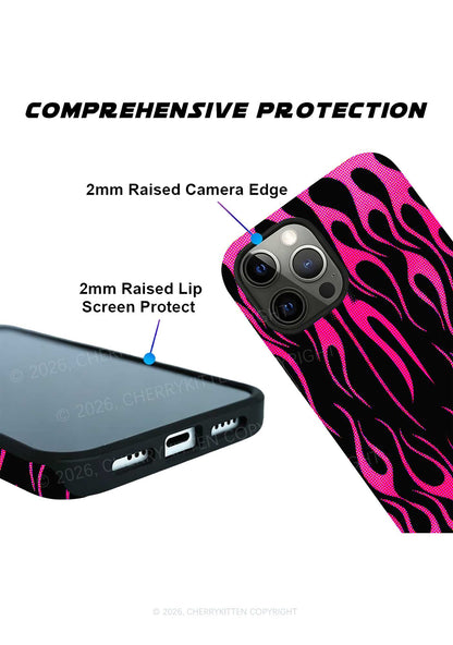 Hot Pink Flame Y2K Phone Case Cherrykitten