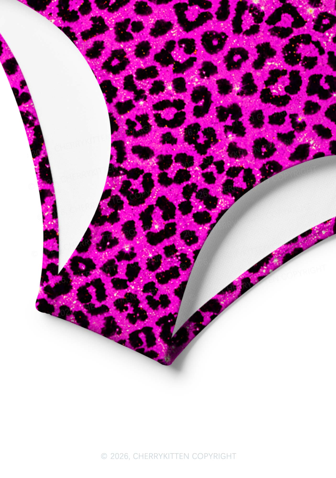 Hot Pink Leopard Y2K Print Bikini Set Cherrykitten