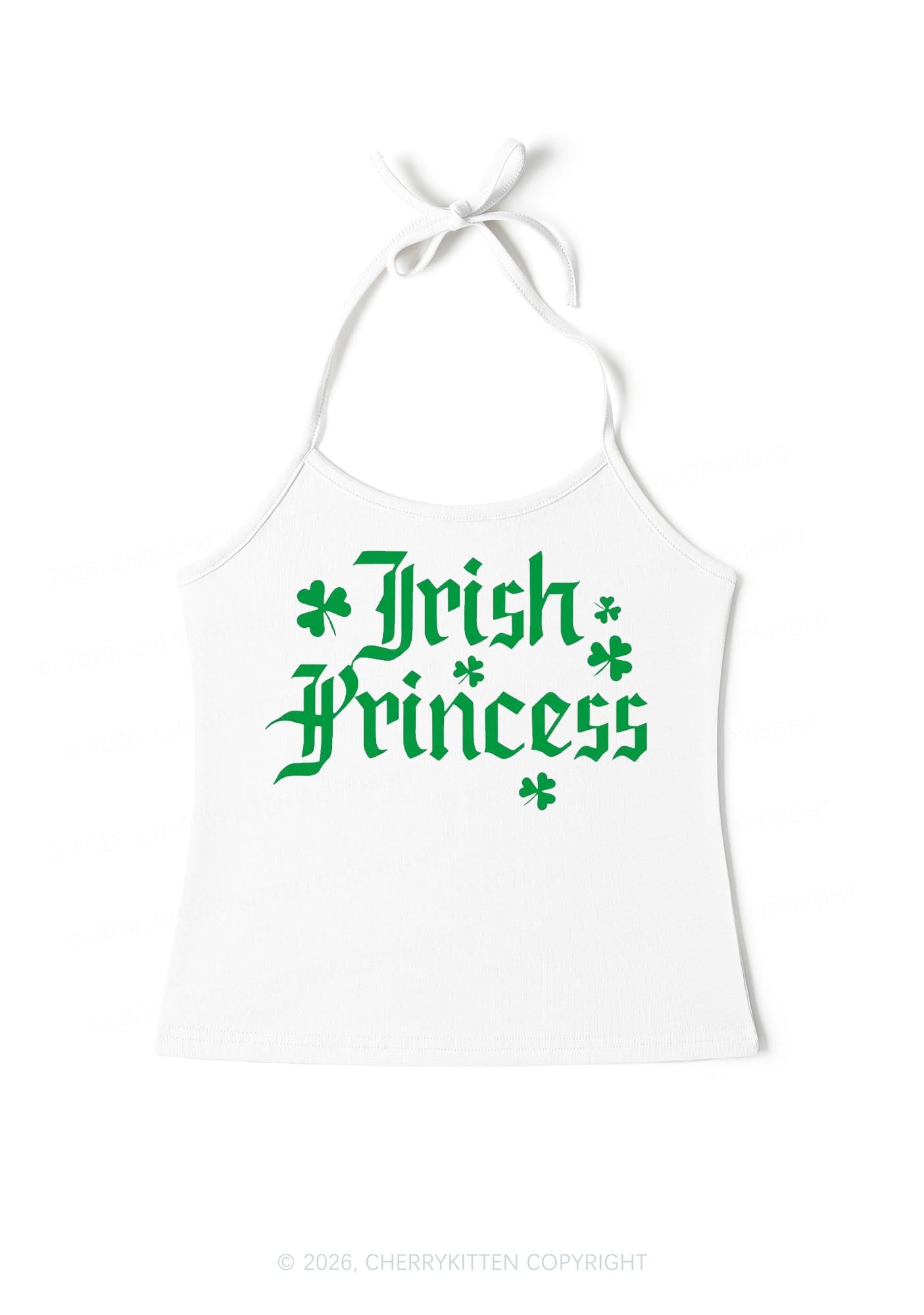 Irish Princess St Patricks Y2K Halter Neck Cami Cherrykitten