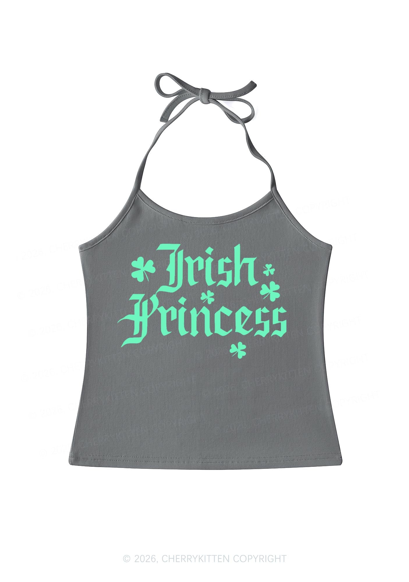 Irish Princess St Patricks Y2K Halter Neck Cami Cherrykitten