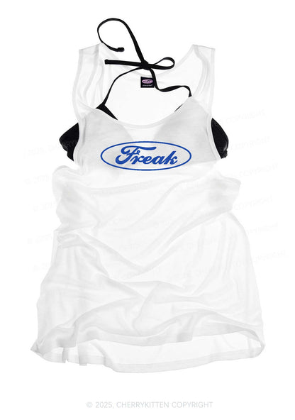 Oval Freak  Y2K Sheer Boyfriend Tank Cherrykitten