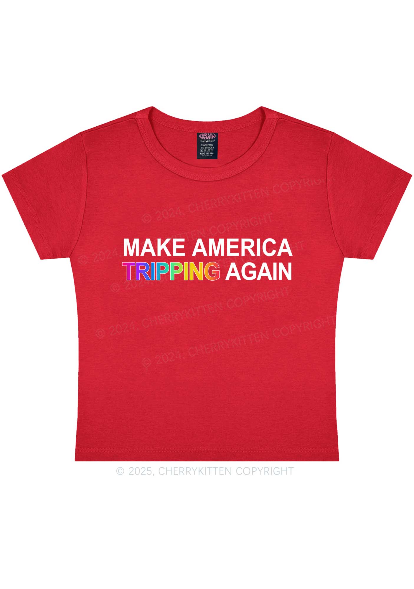 Make America Tripping Again Y2K Baby Tee Cherrykitten