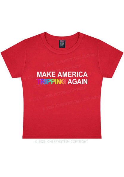 Make America Tripping Again Y2K Baby Tee Cherrykitten