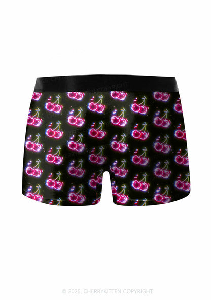 Glowing Cherry Dream Valentine's Day Y2K Print Couples Boxer Briefs Set Cherrykitten