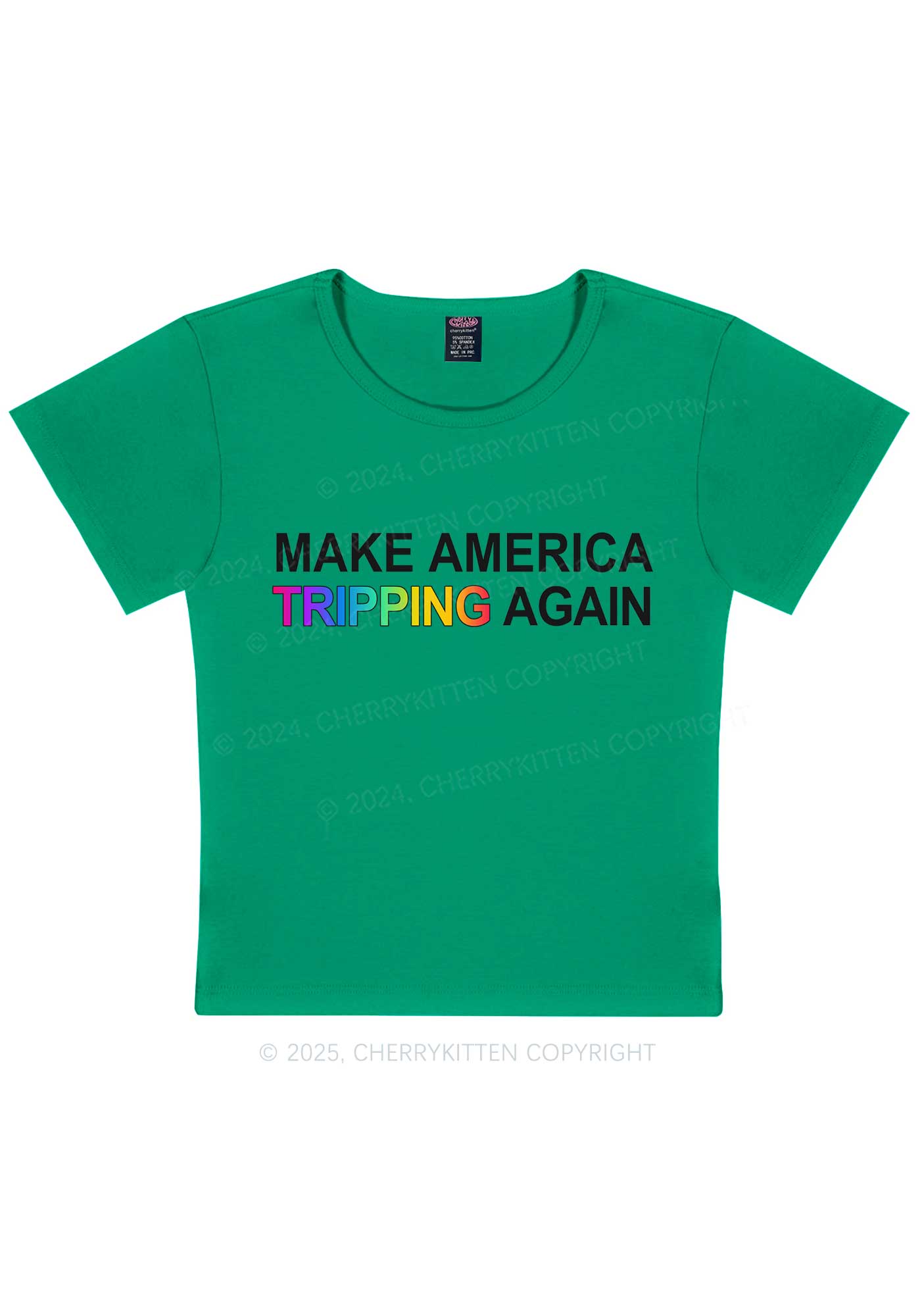 Make America Tripping Again Y2K Baby Tee Cherrykitten
