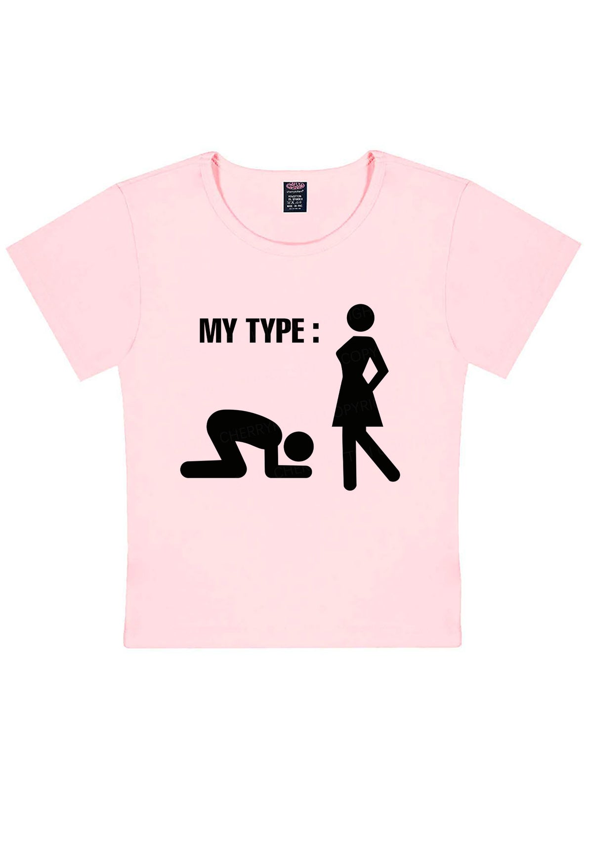 My Type Kneeling Male Y2K Baby Tee Cherrykitten