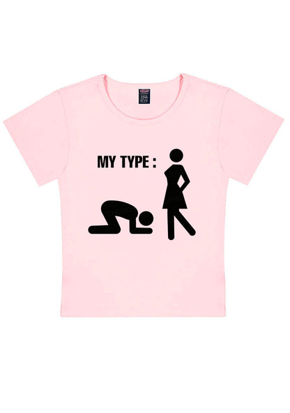 My Type Kneeling Male Y2K Baby Tee Cherrykitten