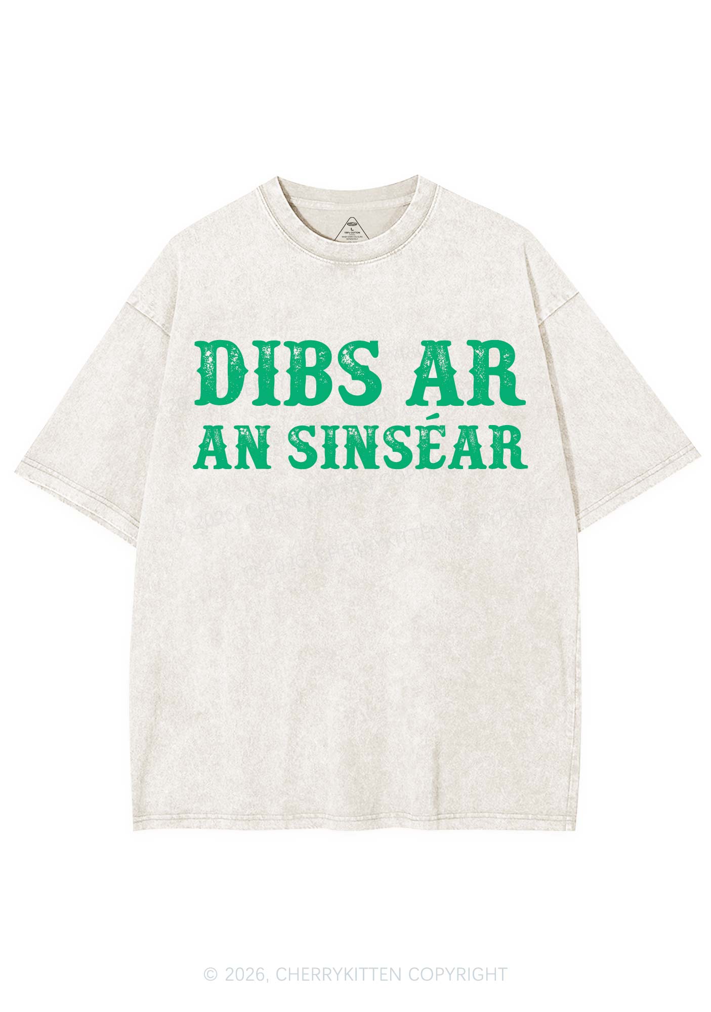 Dibs Ar An Sinsear St Patricks Y2K Shirts Washed Tee Cherrykitten