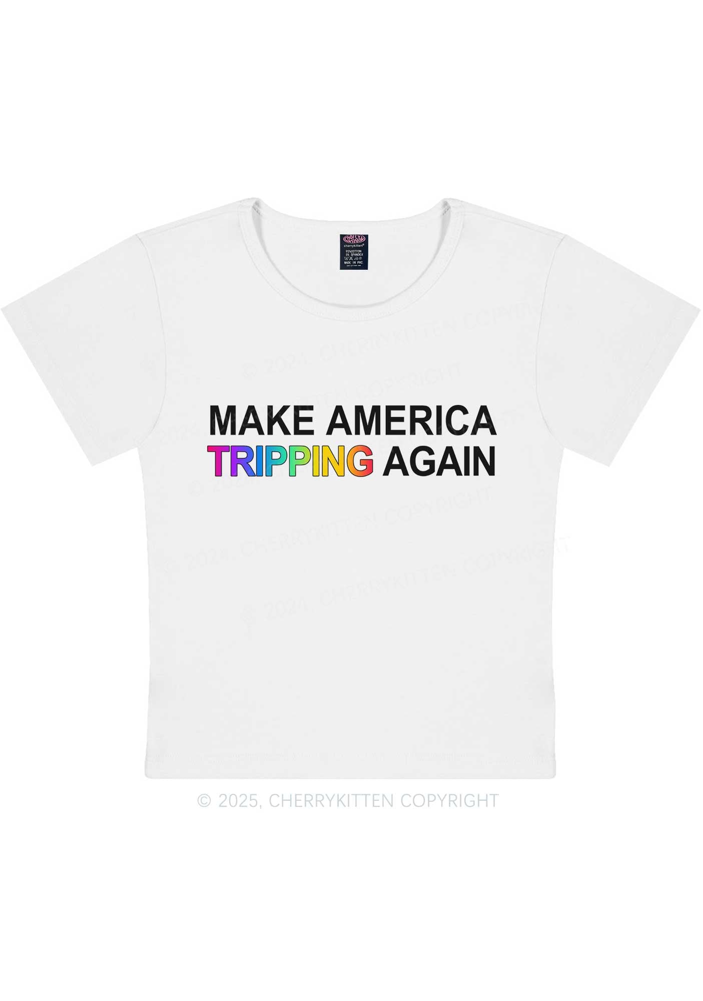 Make America Tripping Again Y2K Baby Tee Cherrykitten