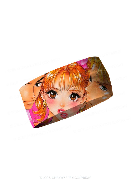 Love Triangle Y2K Print Headband Cherrykitten