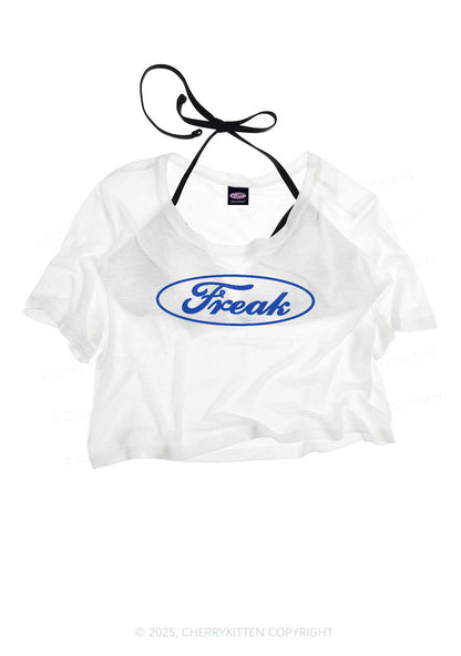 Oval Freak Y2K Sheer Crop Tee Cherrykitten