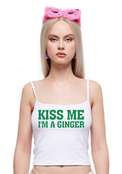 Kiss Me Im Ginger St Patricks Y2K Spaghetti Strap Cami Cherrykitten