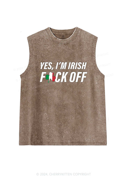 Yes Im Irish St Patricks Y2K Washed Tank Cherrykitten