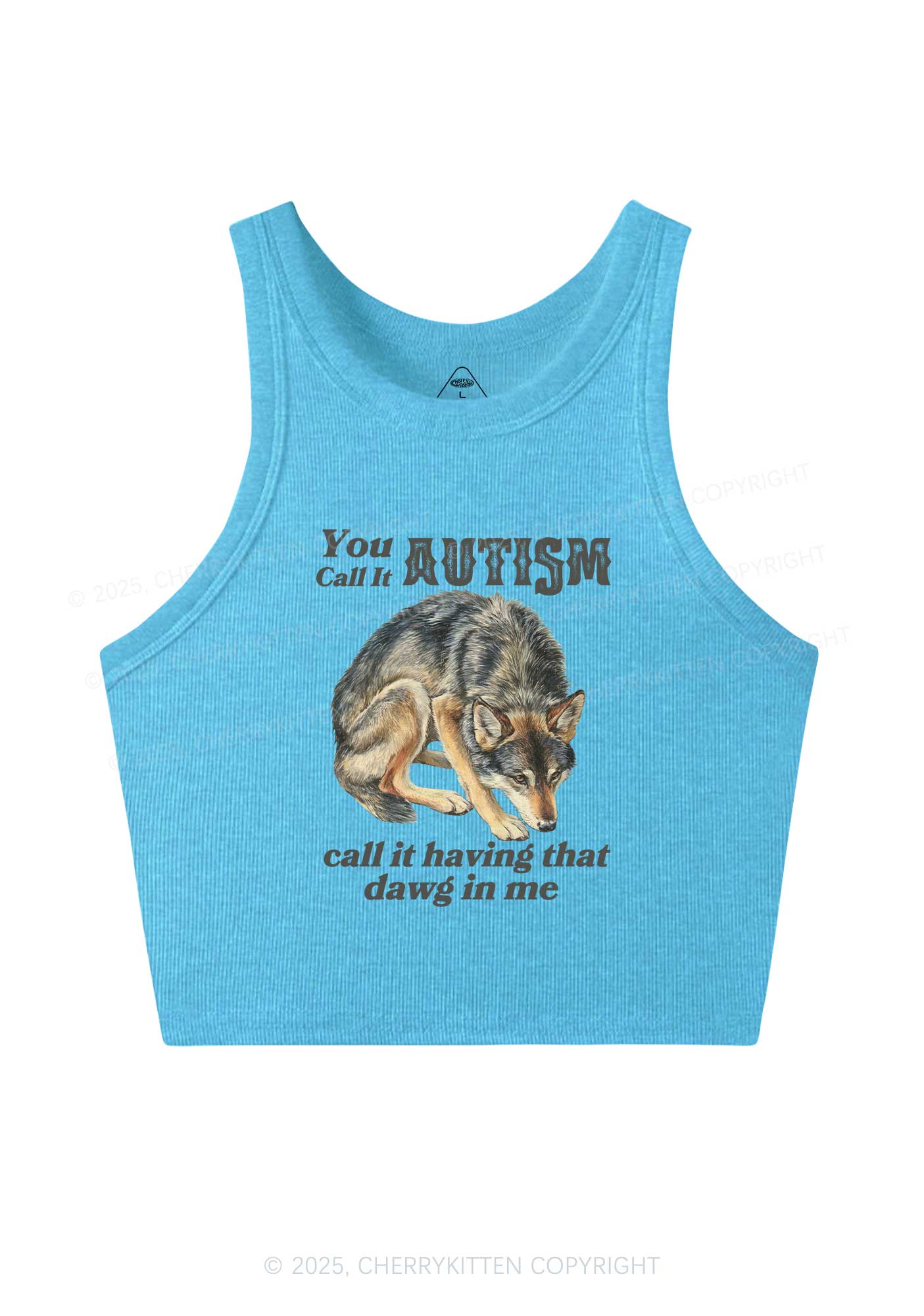 You Call It Autism Y2K Crop Tank Top Cherrykitten