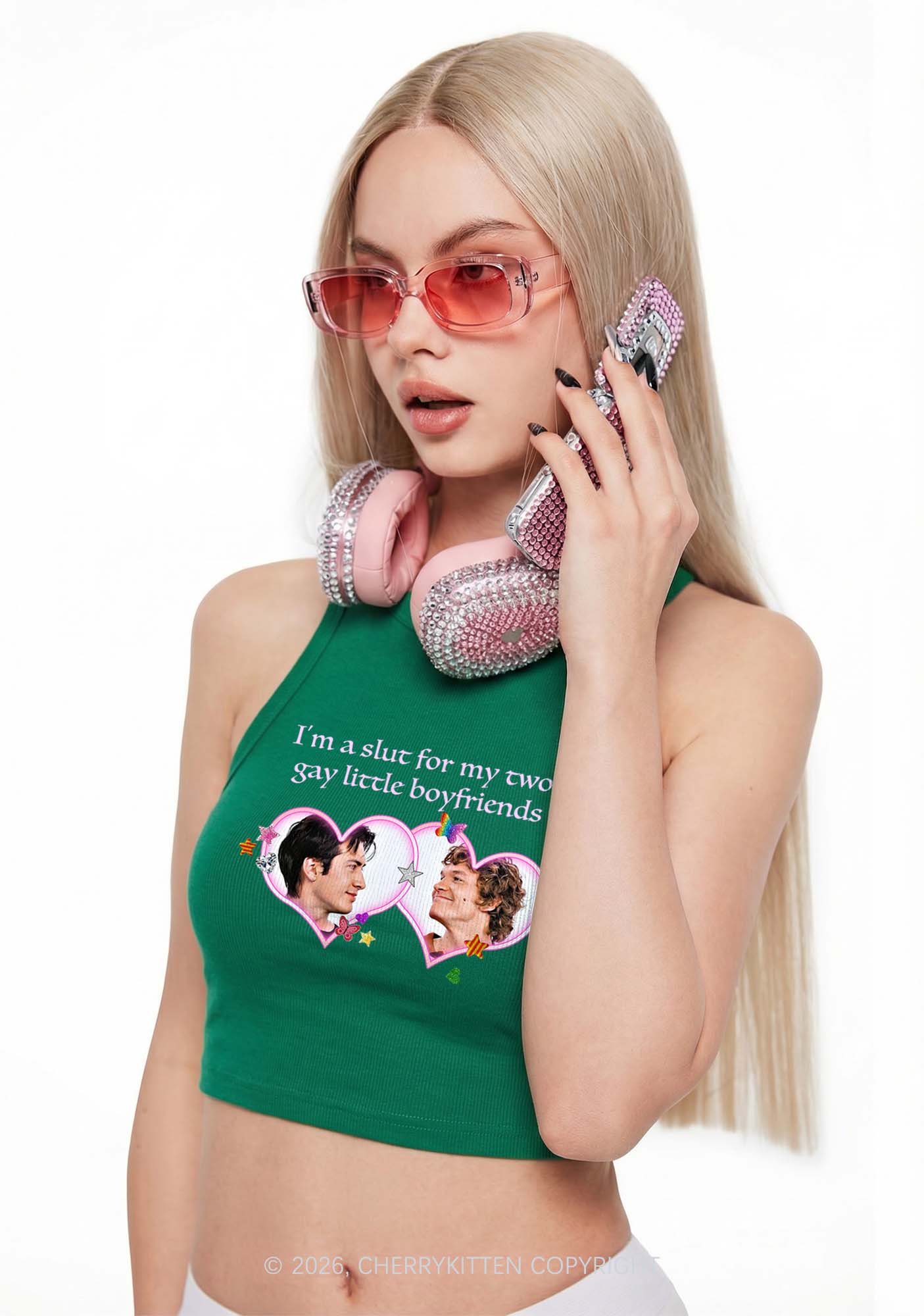 Slxt For My Gay Boyfriends HR Y2K Crop Tank Top Cherrykitten