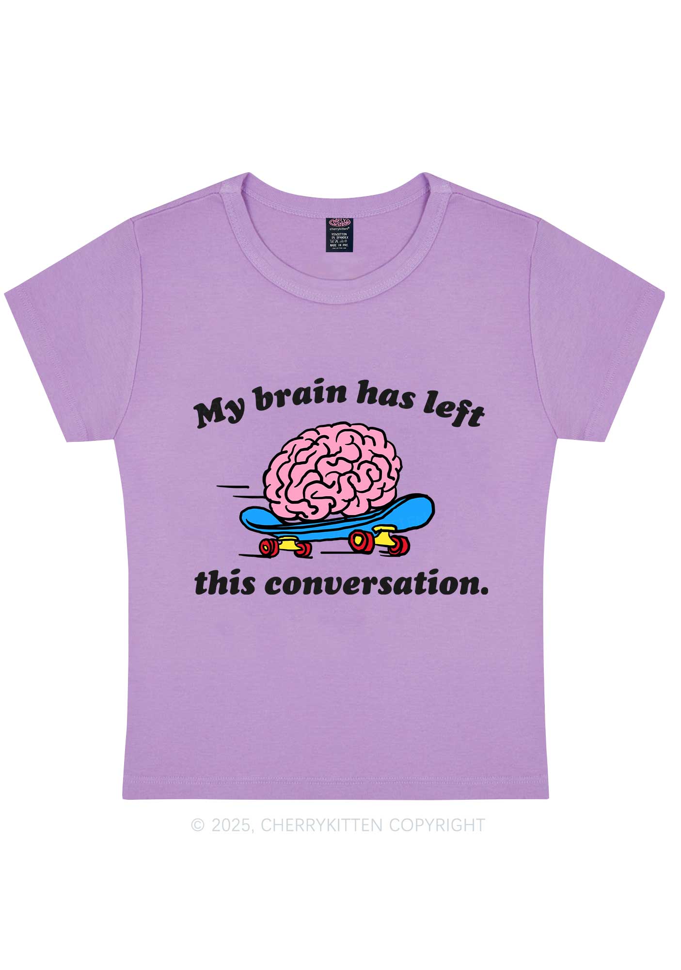 Brain Left Conversation Y2K Baby Tee Cherrykitten
