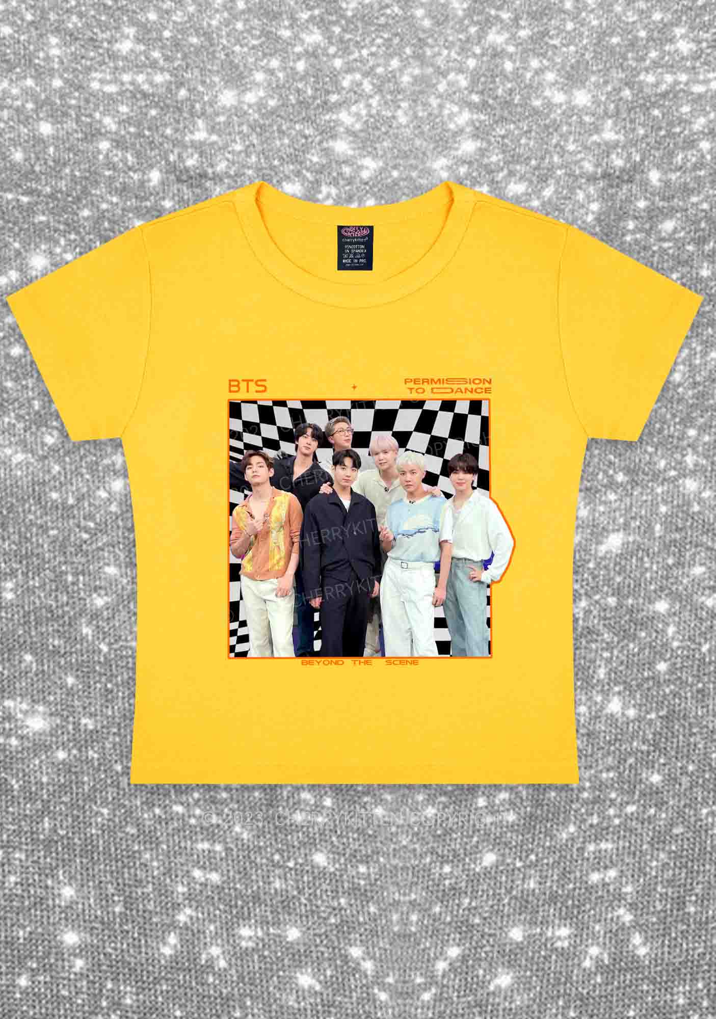 Bangtan Permision To Dance Kpop Y2K Baby Tee Cherrykitten