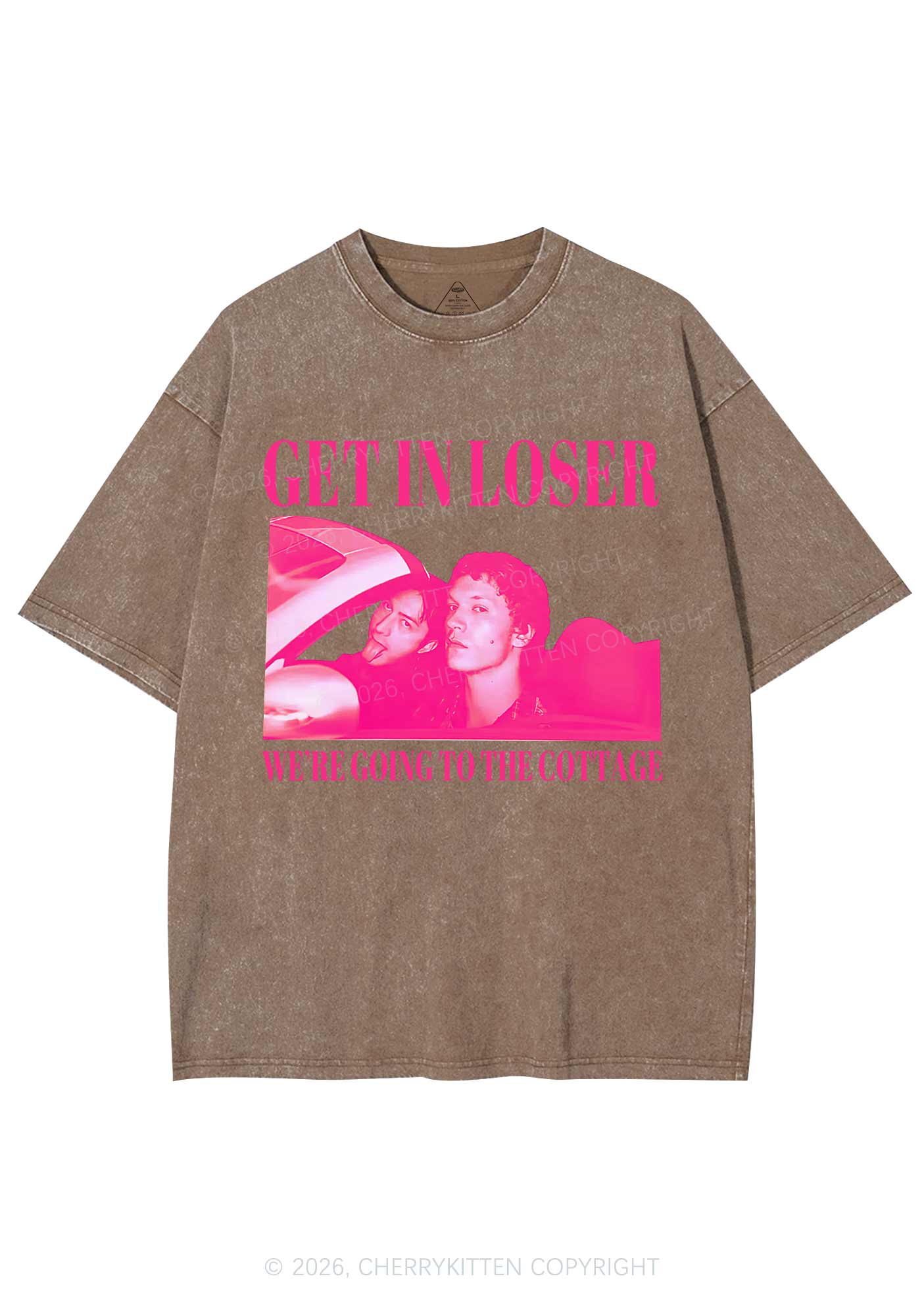 Get In Loser HR Y2K Shirts Washed Tee Cherrykitten