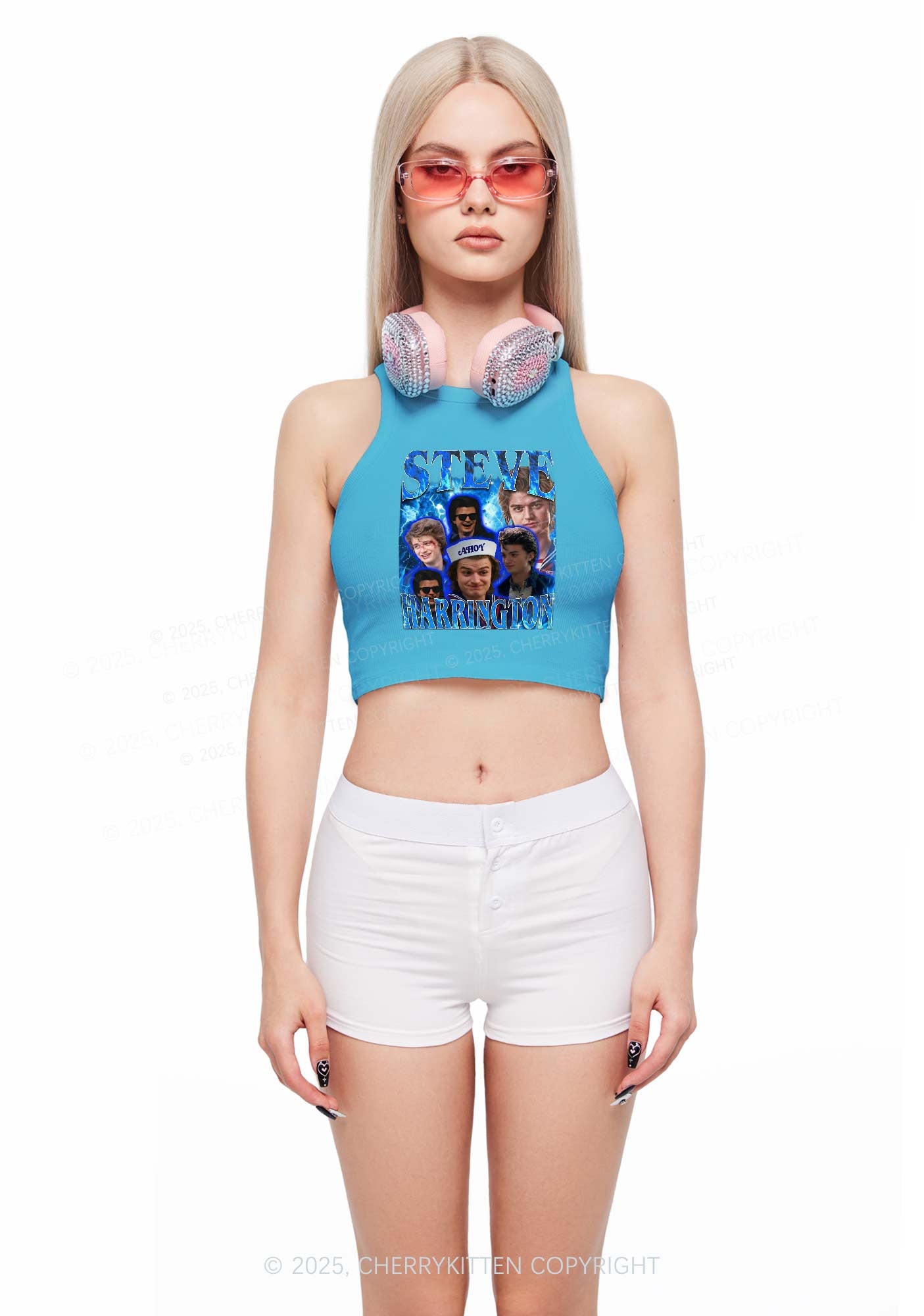 SH Blue Blaze Y2K Crop Tank Top Cherrykitten