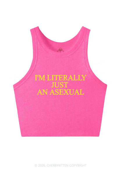 Im Literally Just An Asexual Pride Y2K Crop Tank Top Cherrykitten