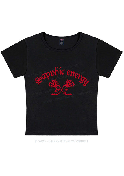 Sapphic Energy Pride Y2K Baby Tee Cherrykitten