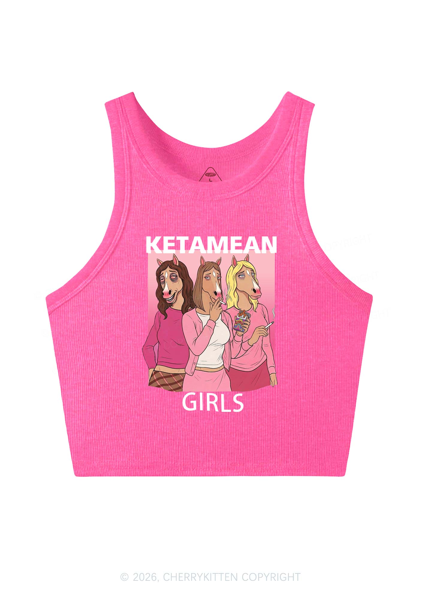 K Horse Girls Y2K Crop Tank Top Cherrykitten
