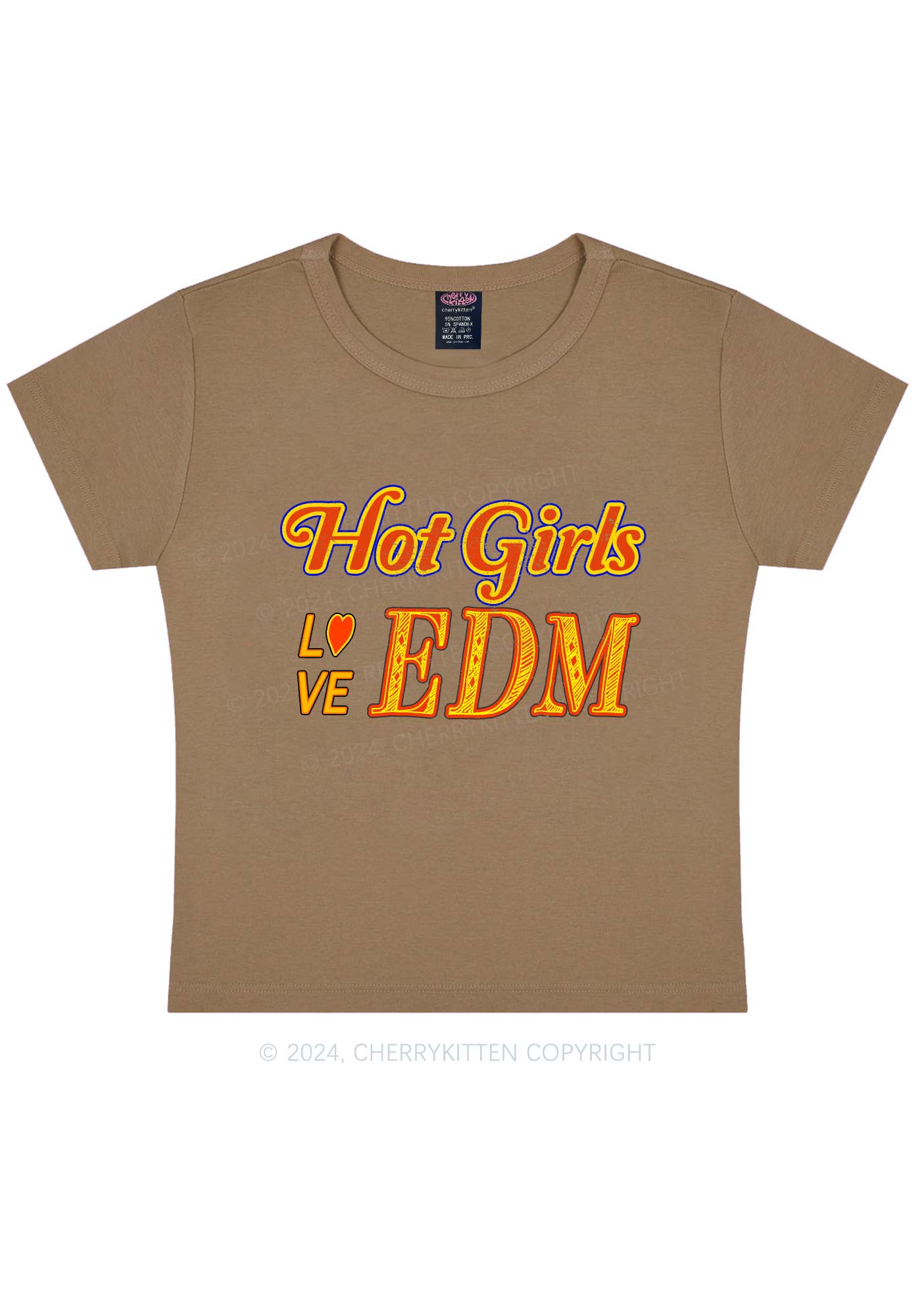 Hot Girls Love Edm Y2K Baby Tee Cherrykitten