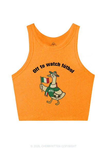 Off To Watch Futbol Goose Y2K Crop Tank Top Cherrykitten