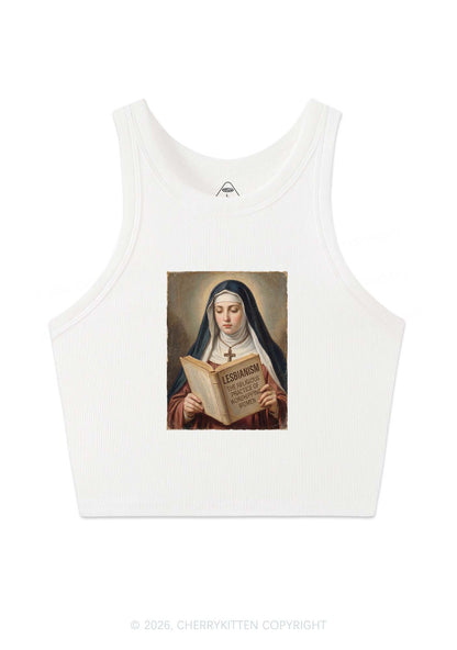 Lesbianism Nun Pride Y2K Crop Tank Top Cherrykitten
