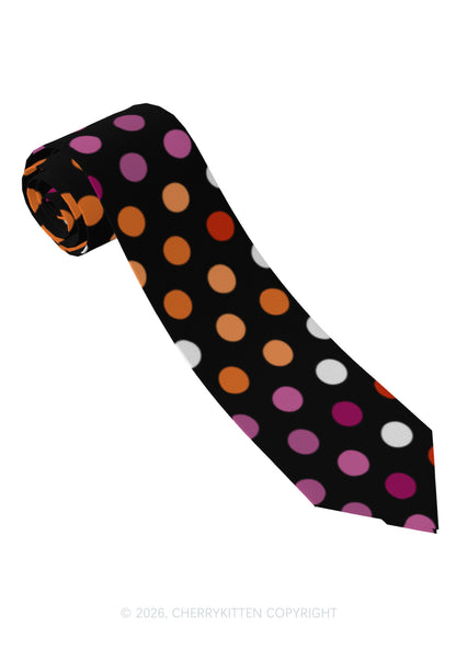 Lesbian Dots Pride Y2K Necktie Cherrykitten
