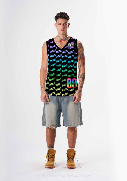 Rainbow Gradient Faggot Pride Y2K Sport Jersey Tank Cherrykitten